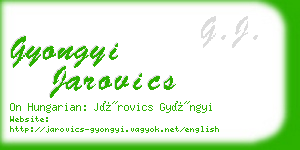 gyongyi jarovics business card